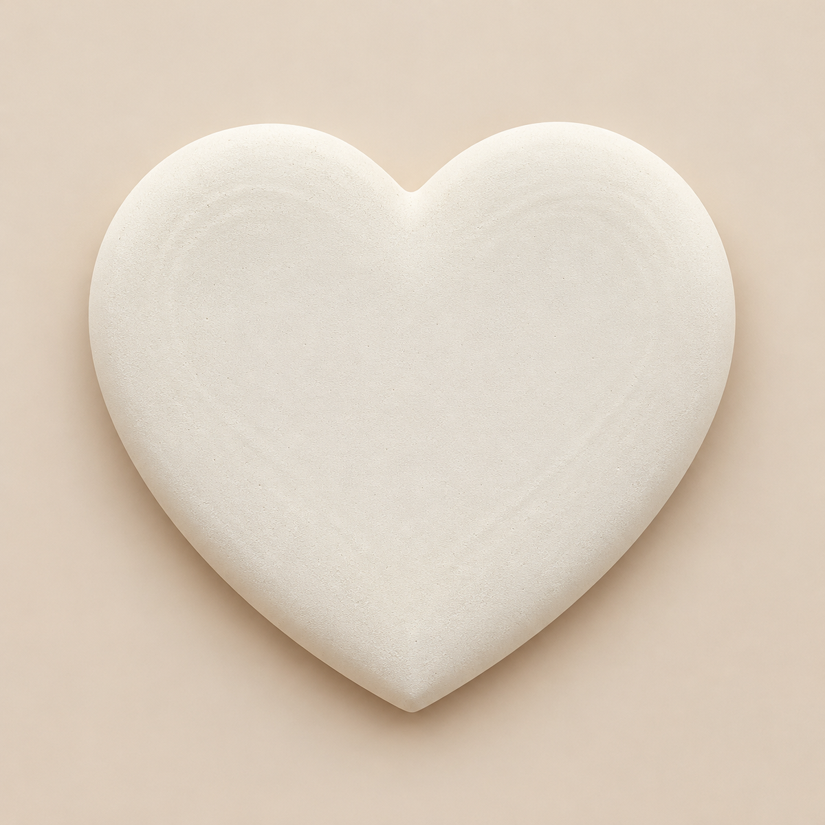 Heart-shaped concrete display base for a hand, paw or foot cast